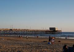 Newport Pier at sunset in Newport Beach, California