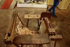 A display of cannabis plants and related artifacts at the Hash, Marijuana and Hemp Museum in Amsterdam