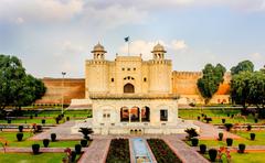 Hazuri Bagh with Lahore Fort and Badshahi Mosque