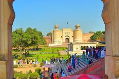 Lahore Fort viewed from Badshahi Masjid