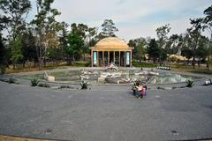 Panoramic view of the Cárcamo of Dolores and the Fountain of Tlaloc in Mexico City