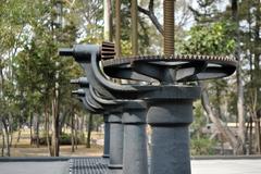 Control gates at Carcamo of Dolores in Bosque de Chapultepec, Mexico City