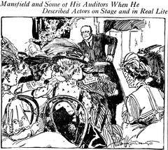 Actor Richard Mansfield lectures to women in St. Louis, 1906