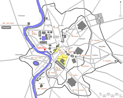 Temple of Castor and Pollux on an ancient map of Rome