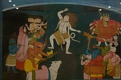 Cosmic Dance of Shiva, Pahari Miniature painting from 1800 A.D.