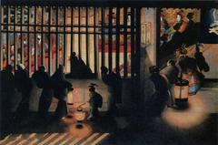 Yoshiwara Night Scene ukiyo-e painting by Katsushika Ōi