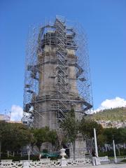 Pachuca clock under restoration with engraved '1810' and victories