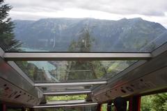 Harderbahn Interlaken to Harder Kulm Train ascending the mountain