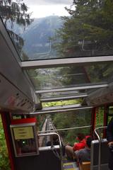 Harderbahn funicular train ascending from Interlaken to Harder Kulm