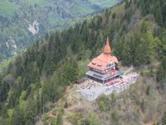 Aerial view of Harder Kulm in Switzerland with picturesque landscapes