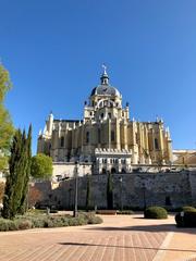 Rear facade of Almudena Cathedral in Madrid, Spain