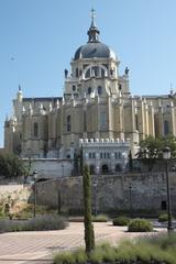 Catedral de Santa María la Real de la Almudena with Arabic wall in foreground, Madrid