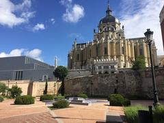 Muralla musulmana de Madrid and southern façade of the Almudena Cathedral