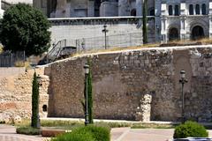 Arab wall of Mayrit in Madrid from the 9th century