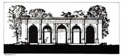 reconstruction of the scene of the Cornaro loggia with structures to hide characters