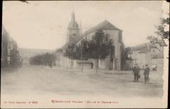 Church and Main Street in Gérardmer postcard