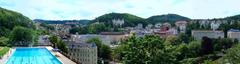 View of Karlovy Vary from the Thermal swimming pool