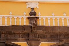 Cannons in the courtyard of the Carolino building in Puebla, Mexico