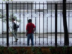 Street scene outside Immigration Museum in Sao Paulo, Brazil