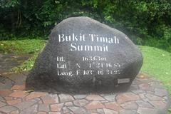 Marker at Bukit Timah Summit in Singapore