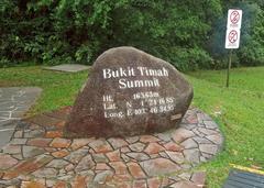 Rock at summit of Bukit Timah Hill, highest point in Singapore