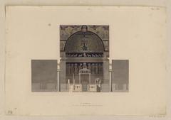 choir of the Basilica of Saint Clement of the Lateran watercolor illustration