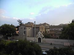 View of San Clemente Basilica complex from Colle Oppio in Rome