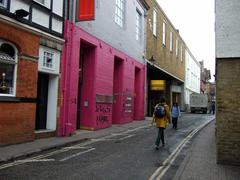 Modern Art Oxford with pink Guerra Colorida mural by Ernesto Salmeron, 2009