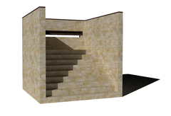 3D model of the Monument to Sandro Pertini by Aldo Rossi in Milan, front view