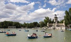 Pond of Retiro Park, Madrid, Spain