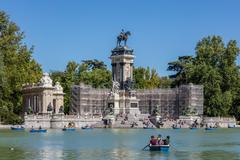 Pond of Retiro Park in Madrid, Spain