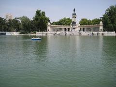 Pond and Monument to Alfonso XII of Spain in Retiro Park, Madrid