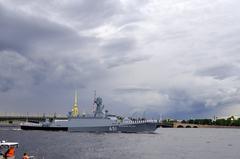 Small rocket ship Veliky Ustyug on the Neva