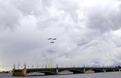 air parade over the Neva River