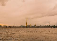 Peter and Paul Fortress in St. Petersburg on a sunny day