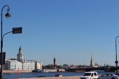 Admiralty Embankment of Neva River in Saint Petersburg