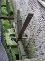 Wooden mill wheel at Mulini Asciutti in Monza Park