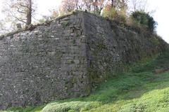 Venetian walls of Bergamo at sunset