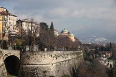 Bergamo cityscape in winter 2010