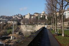 Panoramic view of Bergamo in winter 2010