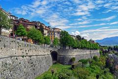 Bergamo city walls in Lombardy