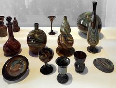 Colorful Chalcedony glass objects from Murano Glass Museum