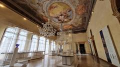 Murano Glass Museum interior featuring colorful glass chandeliers