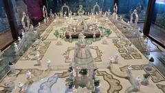 18th-century glass centerpiece designed as an Italian garden at Murano Glass Museum