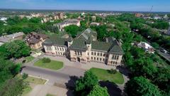 Aerial view of Poltava local history museum in Ukraine