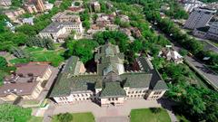 Aerial view of Poltava Local History Museum in Ukraine