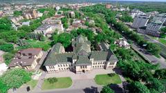 Aerial view of the Poltava local history museum, a National Heritage Site in Ukraine