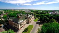 Aerial view of Poltava local history museum, a National Heritage Site in Ukraine