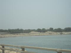 Bahrain desert landscape with sandy dunes and clear blue sky