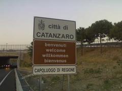 Welcome to Catanzaro sign